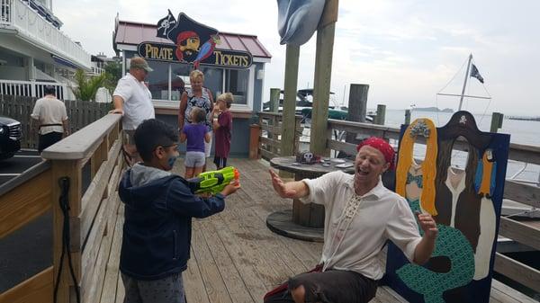 Pirates playing with kids