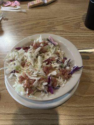 A huge bowl of hot coleslaw