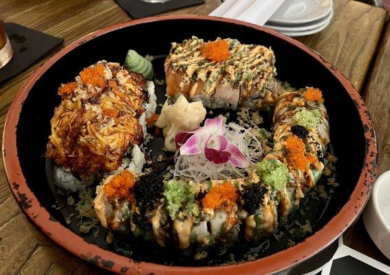 Amazing sushi rolls.