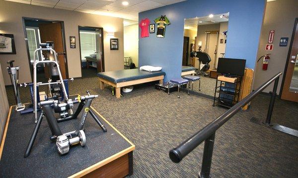 Bike Fit and low, accessible treatment tables