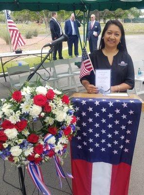 At Woodlawn Cemetery for the Memorial Day Ceremony