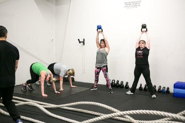 Kbell Swings and Slider Mountain Climbers!