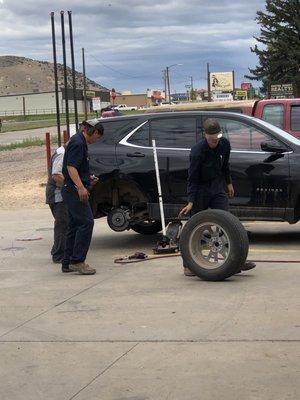 When 3 men have time to inspect a tire you come back because of the customer service!