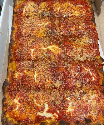 Upside down Sicilian pizza