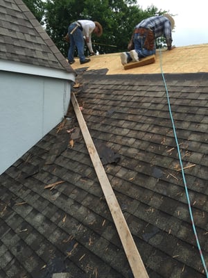 Our workers replaced the rotted decking and installed felt and shingles along the ridge.