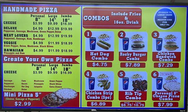 Menu: Pizza & Combos