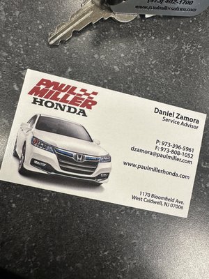 Daniel's business card