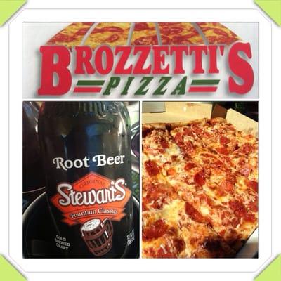 Pizza and bottled soda. Delicious combo.