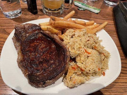 Amazing strip steak for a chain!