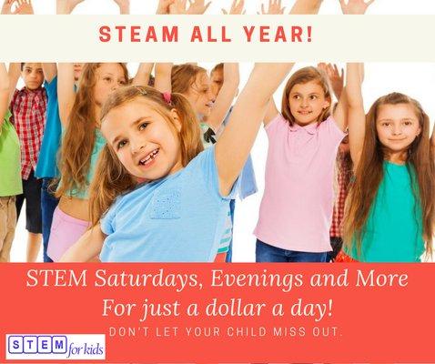 Grades K - 8 classes in biomedicine, engineering, coding, computer game making, robotics & more -evenings, weekends and homeschool. $1/day!