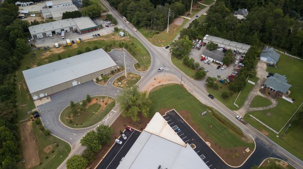 Aerial view of our self-storage facility located in Tyrone serving Peachtree City