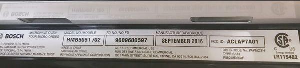 Thank you, Ryan for assessing the parts needed repairing my Bosch microwave oven on December 5, 2017; Ryan is ordering a door part needed.