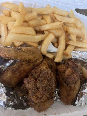 Fried chicken and fries