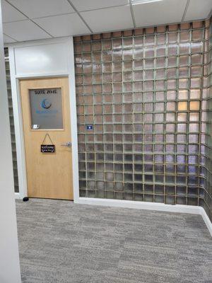 View of my office door when entering the 2nd floor using the front staircase.