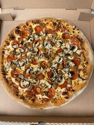 Pepperoni and Mushroom Pizza