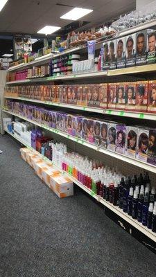 Large selection of beauty supply