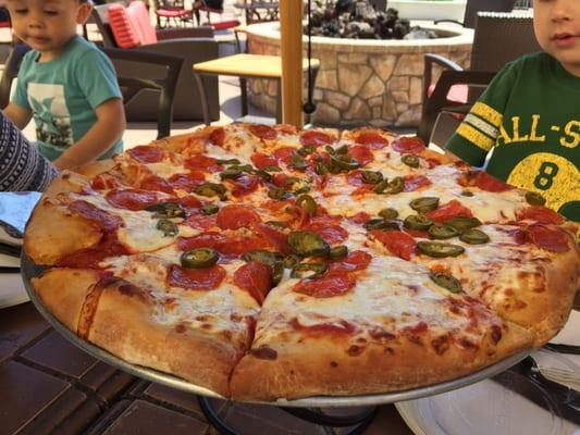 Pepperoni and jalepeno on a sunny spring day