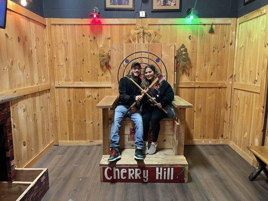 My boyfriend and I decided to try Axe throwing for our anniversary!