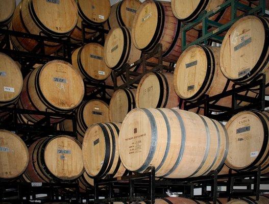 IMT's wine is stored and fermented in barrels.