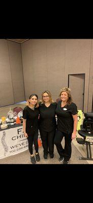 Dr. Fallon on the far right and professional certified therapists on the left. This was one of our union events recently.