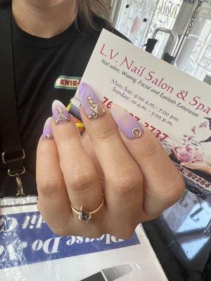 Gel X and design at L.V Nails. Walk-in welcome