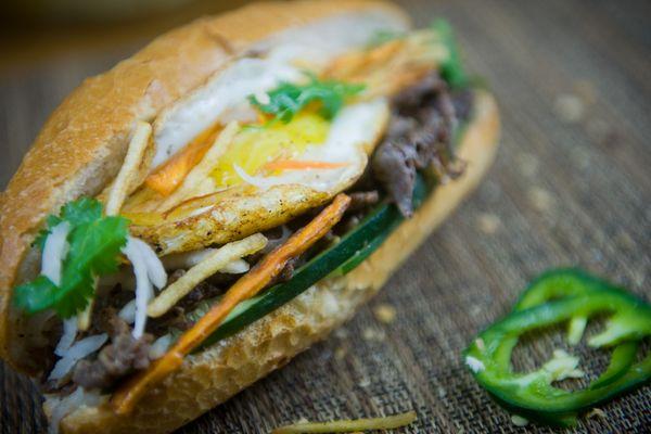 sunny side beef banh mi