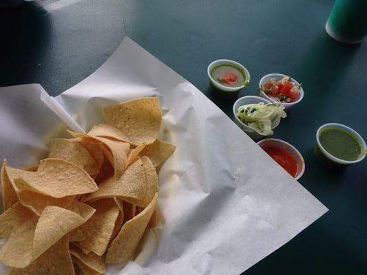 Chips and homemade salsa.