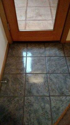 Cleaned and sealed this entry tile to perfection