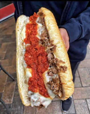 Pizza cheesesteak