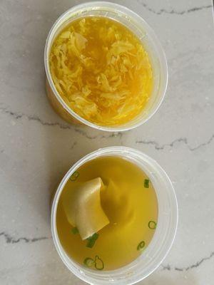 Egg drop and wonton soup