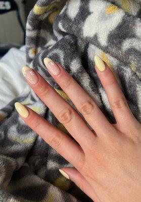 Yellow French manicure