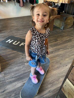 My 2 year old getting her first skateboard!