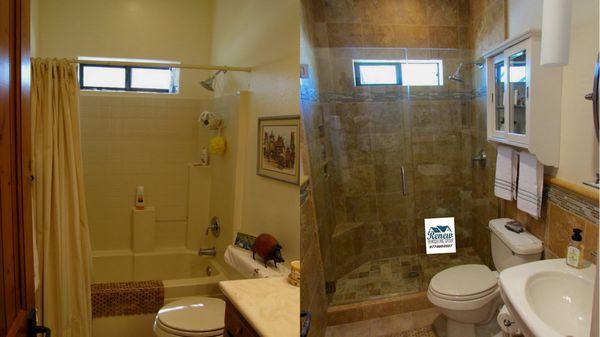 Bathroom Renovation, re-grout, tile refinish