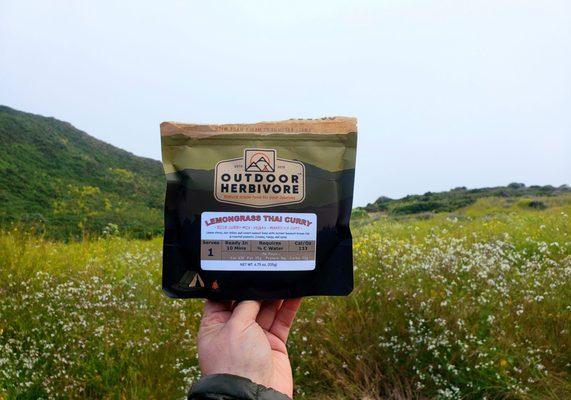 Dinner while backpacking in Point Reyes. Lemongrass Thai Curry (vegan) - 5 stars