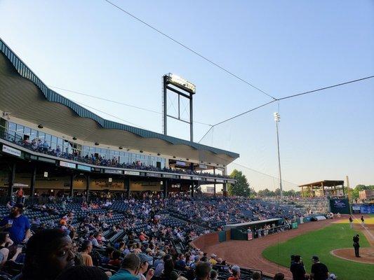 At 1st National Bank Field during Greensboro Grasshoppers Game