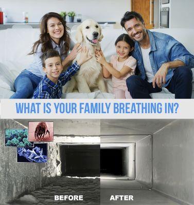 What is your family breathing in? Call Ducts R Us today. We care about your families health.