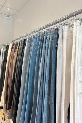 Big selection of jeans and pants