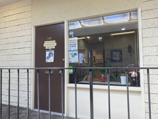 Entrance to dental office.