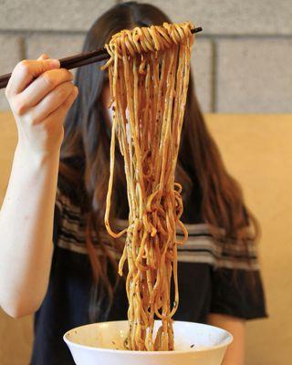 Dandan noodle with handpulled noodles.