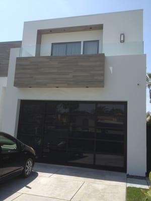 Dark Bronze Full View Sectional Door with Tinted Glass