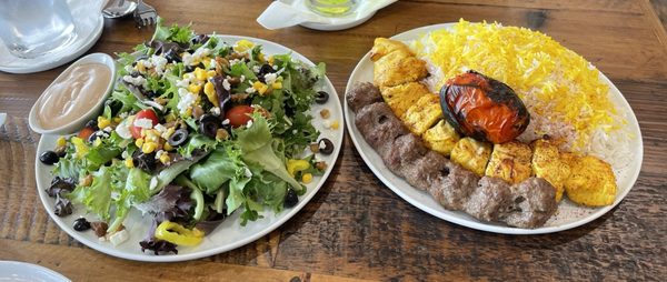 Greek salad and the Chicken Soltani