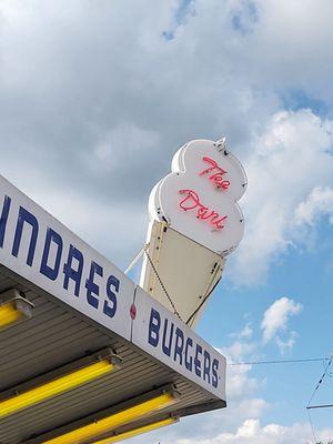 The Dari Ice Cream shop with it's iconic retro neon sign