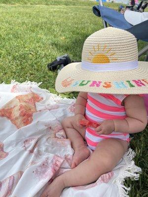 Enjoying some watermelon