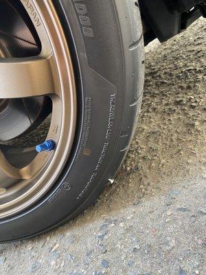 Ran over a screw that went through the sidewall of my front passenger new tire at a smog shop in Aliso Viejo