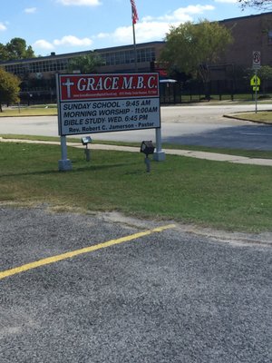 Signage in the parking lot