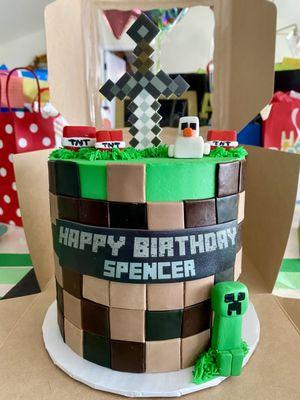 Minecraft birthday cake