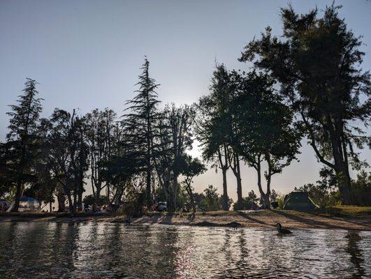 View of campsite from the water