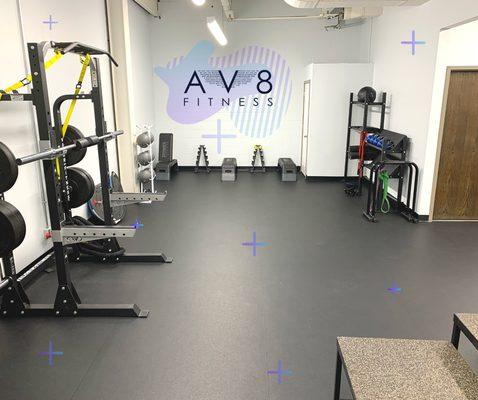 Training space, a mixture of strength and functional fitness.