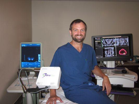 Dr. Morris shows off the UroNav MRI/Fusion Prostate Biopsy machine at the Urology Surgery Center!