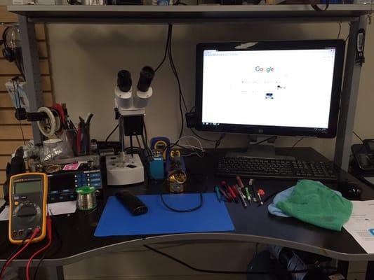 Our in-house micro soldering station